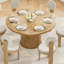Table de salle à manger de 43 po pour 4 personnes, petite table de salle à manger avec plateau en bois et base en métal robuste, table de salle à manger ronde moderne pour salle à manger, assemblage facile-1534276477