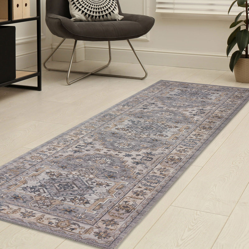 Tapis antidérapant Piny, Tapis de couloir 2 pi 6 po x 9 pi