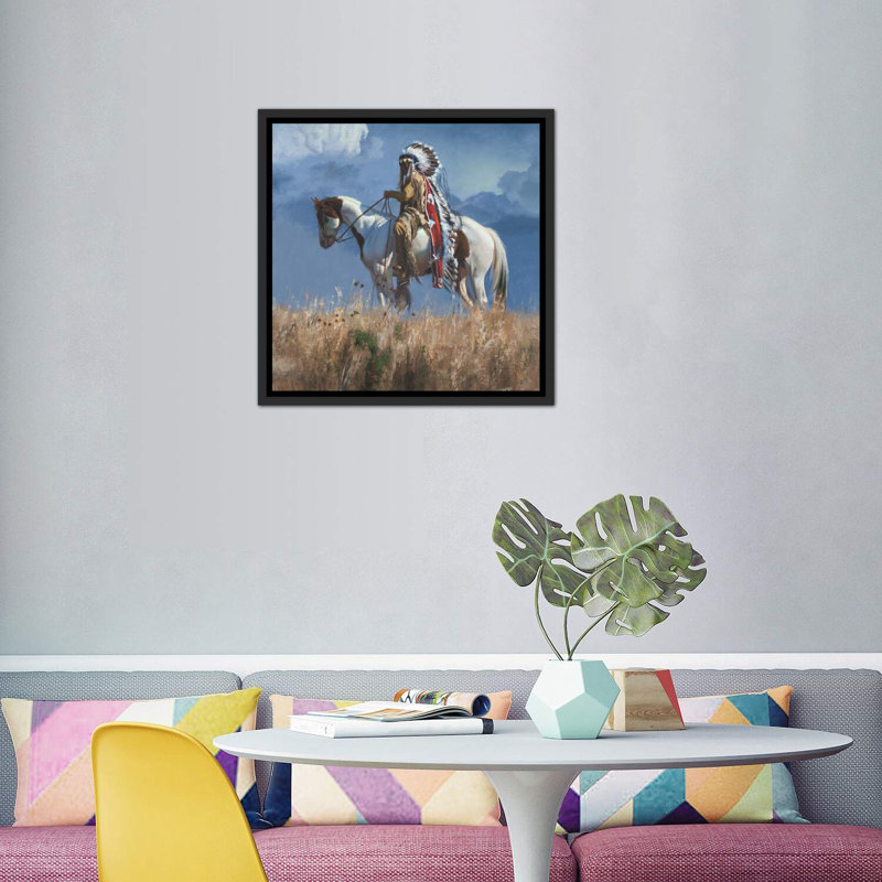 «High Atop the Plains» par David Edward Kucera - reproduction de photo, H 37 po x l 37 po x P 1,5 po, Cadre noir vieilli