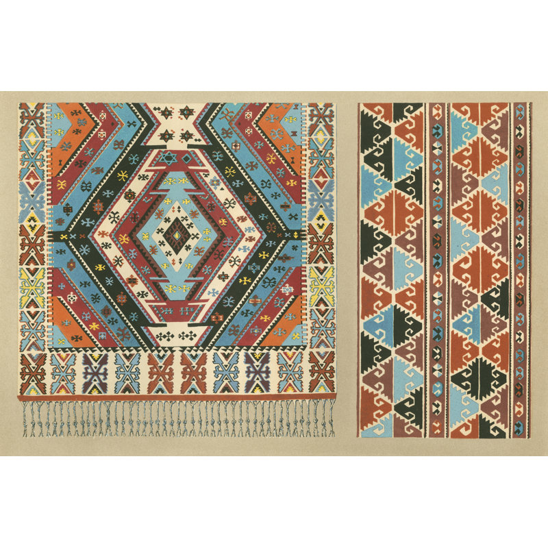 Turkish Carpet Design by J.B. Waring - Wrapped Canvas Painting, 51cm H x 76cm W x 3.8cm D