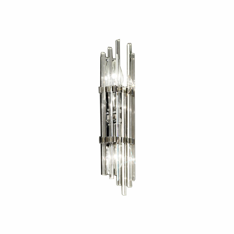 Ontario 2 - Light Dimmable Flush Mounted Sconce, 41cm H x 9.5cm W x 7.5cm D, Silver