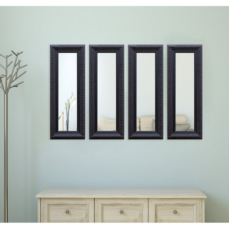 Ensemble de 4 miroirs vénitiens 4 pièces Derrell, H 35,5 po x l 9,5 po