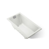 Tea-for-Two 60" x 32" Drop In Whirlpool Porcelain Enameled Cast Iron Bathtub with Heater