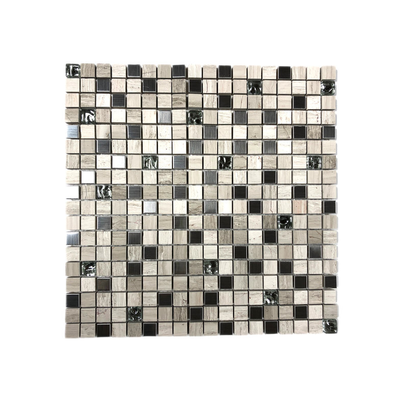 Premium Gold 12 x 12 Square Glass Mirror Mosaic Wall Tile, Pearl