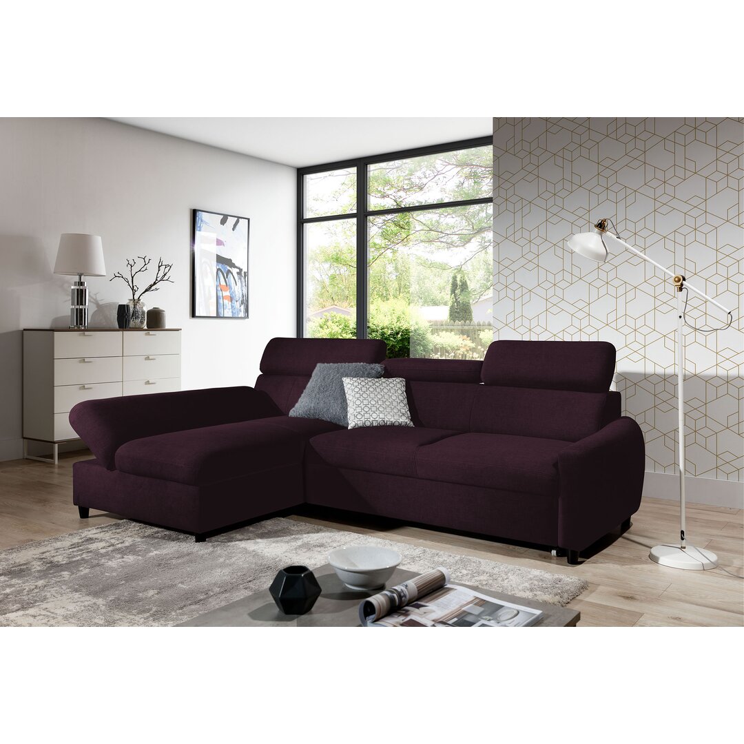 Ecksofa Bustos aus Samt mit Bettfunktion