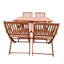 Foldable Patio Dining Set, 4 Folding Chairs & 1 Dining Table, Indoor And Outdoor Universal,Teak