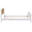 Cadre de lit très grand en rotin de style traditionnel, aucun sommier nécessaire, finition blanc antique-855522683