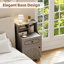 Ensemble de lit plateforme tapissier avec 2 tables de chevet fermières Boucle - Ensemble de chambre à coucher 3 pièces-567096256-567096258