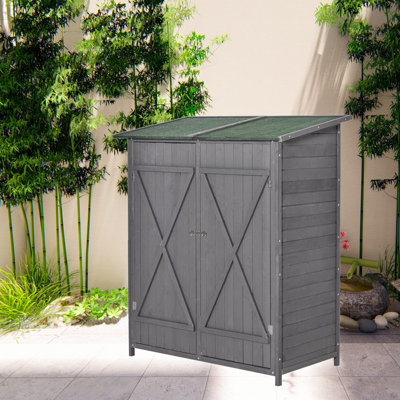 Bouzoun 5 ft. W x 2 ft. D Solid Wood Pent Tool Shed