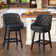 Chela Upholstered Button-Tufted Barstool with Solid Wood Frame