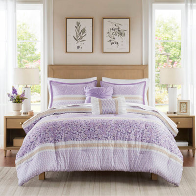 Ensemble d'édredon 5 pièces avec coussins décoratifs