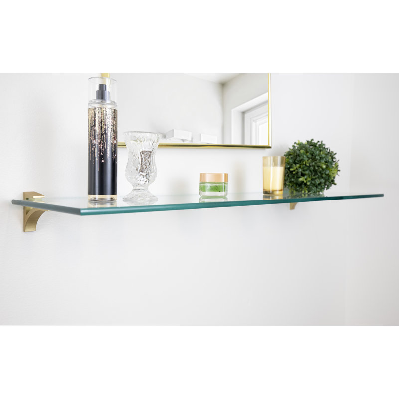 Electra Floating Shelf, Brass, 2.86" H x 36" W x 6.5" D