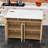 Kitchen Island Cart with 2 Drop Leaves, Power Outlet, Ample Storage and Spice Rack-1020720502