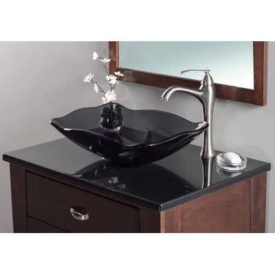 Novatto 15'' Glass Rectangular Bathroom Sink