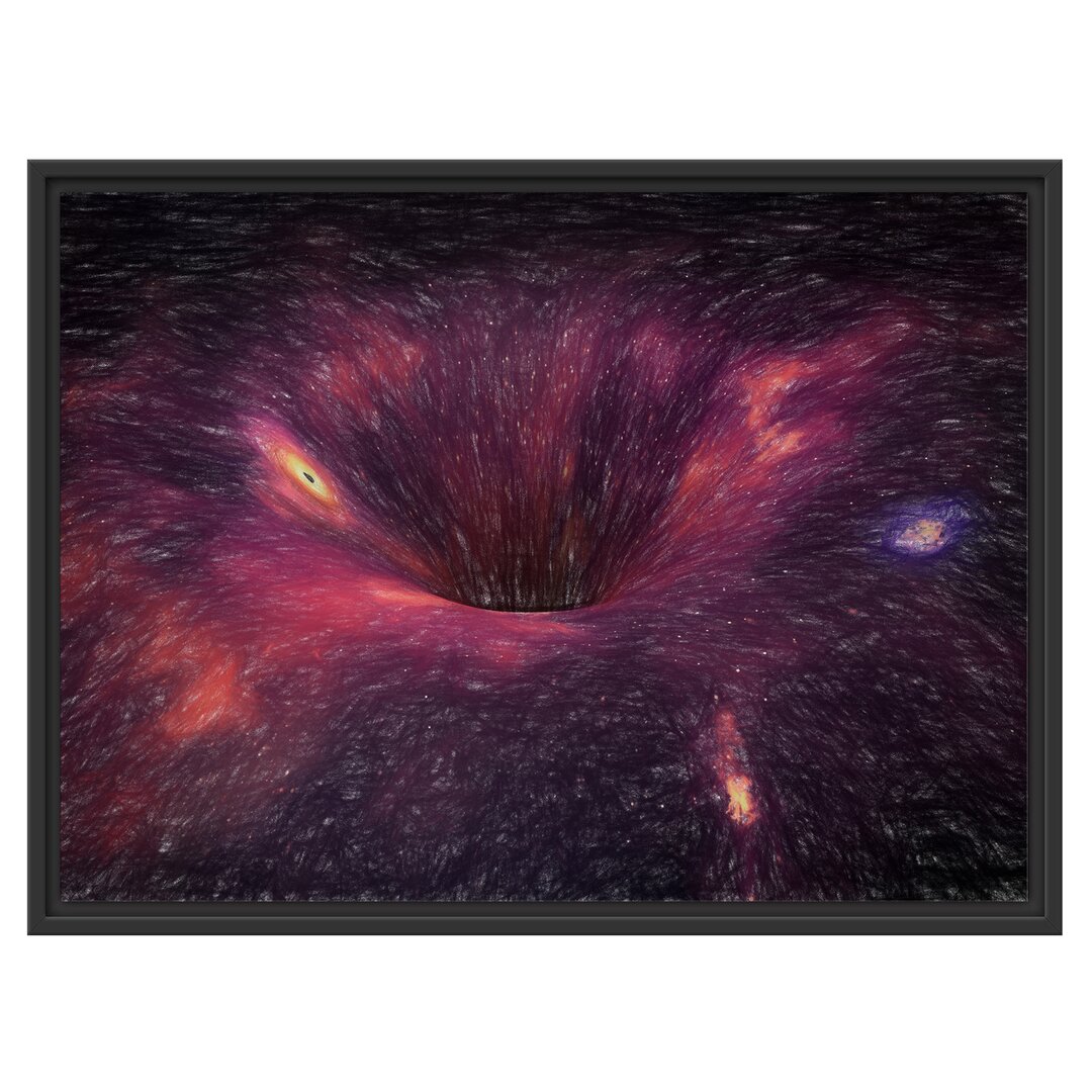 Gerahmtes Wandbild Schwarzes LochWeltall