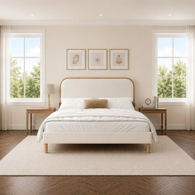 Arula Upholstered Solid Wood Queen Bed