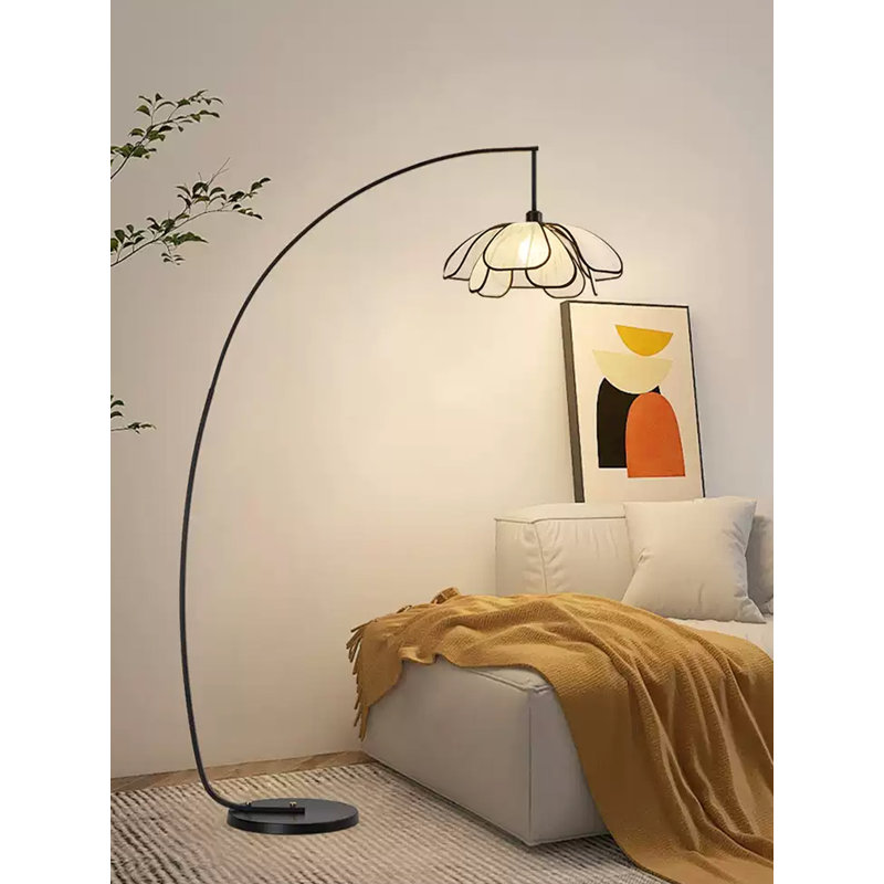 Modern Minimalist Wrought Iron Fabric Floor Lamp
