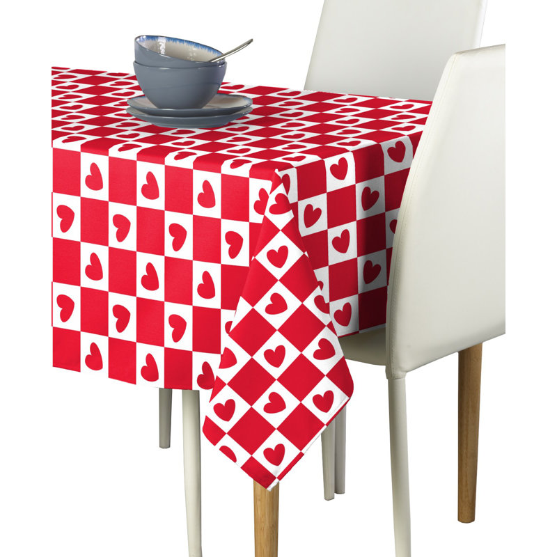 Emmanuel Checkmate Hearts Milliken Signature Tablecloth, 120" L x 60" W