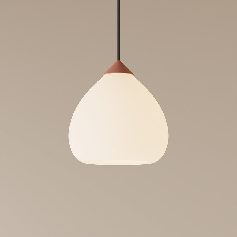 Gulp Pendant Light, 14.6" H x 9.45" W x 9.84" D, Black, Blossompink