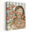 «Serene Woman with Flowers Abstract Contemporary Flower Landscape», art mural