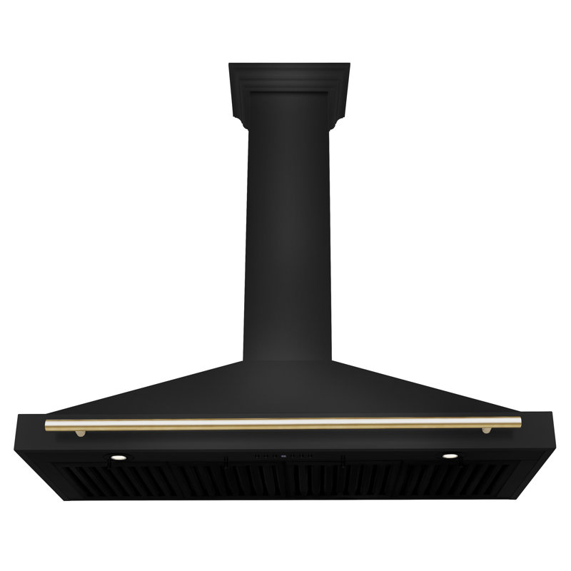 Hotte de cuisine murale en acier inoxydable avec poignée ZLINE 48 po ZLINE, Or poli