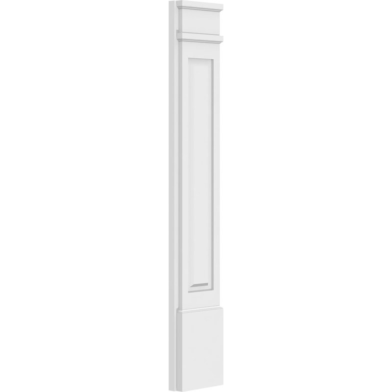 Pilastre surélevé TruCraft avec base et centre décoratif, l 8 po x H 48 po x P 2 po, peut être coupé jusqu'à 6 5/8 po, PVC de qualité architecturale, vendu par paire