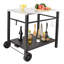 Chariots portatifs modulaires pour four à pizza, table de préparation de nourriture mobile à deux tablettes pour barbecue, table de divertissement en acier inoxydable pour les événements de cuisine intérieurs et extérieurs-133698613-133698611