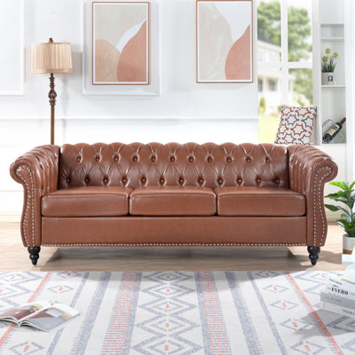 Raelene 84'' Rolled Arms Chesterfield Sofa -  Alcott HillÂ®, 1B26B4AEF89646D89E2F61EB2CAC2567