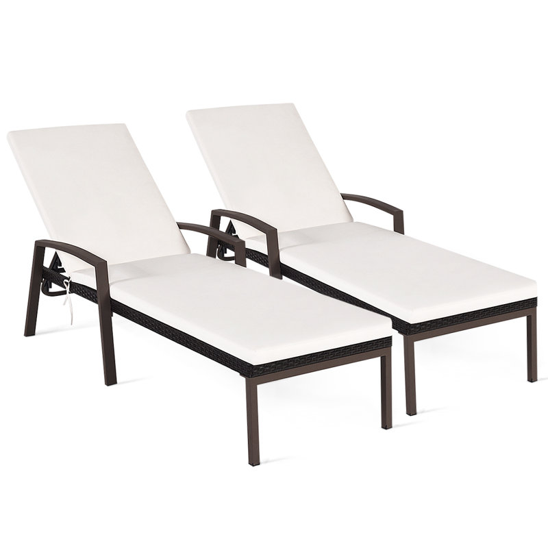 Kestrel Outdoor Metal Chaise Lounge , Cushion Included, White