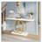 Modern Faux Marble Console Table with Gold Geometric Frame