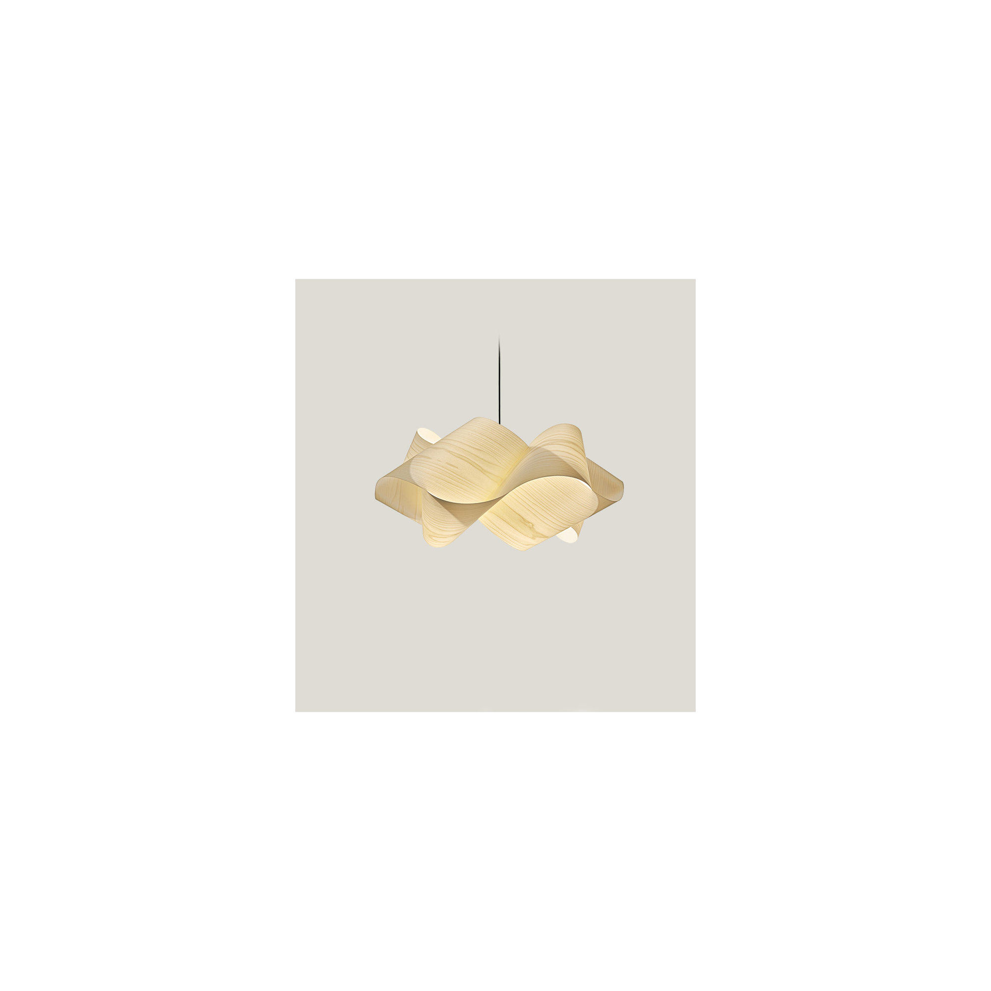 Swirl Single Light Dimmable Pendant, Matte Black, E26, Ivory White