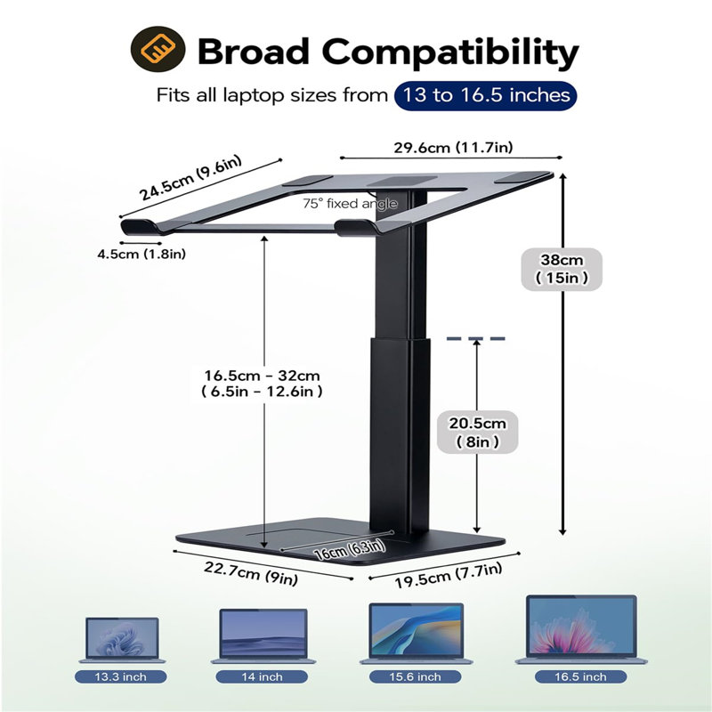 Metal Stackable Monitor Stand, Black