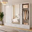 250cm Mirrored Three Sliding Door Wardrobe with Drawers and LED Lighting