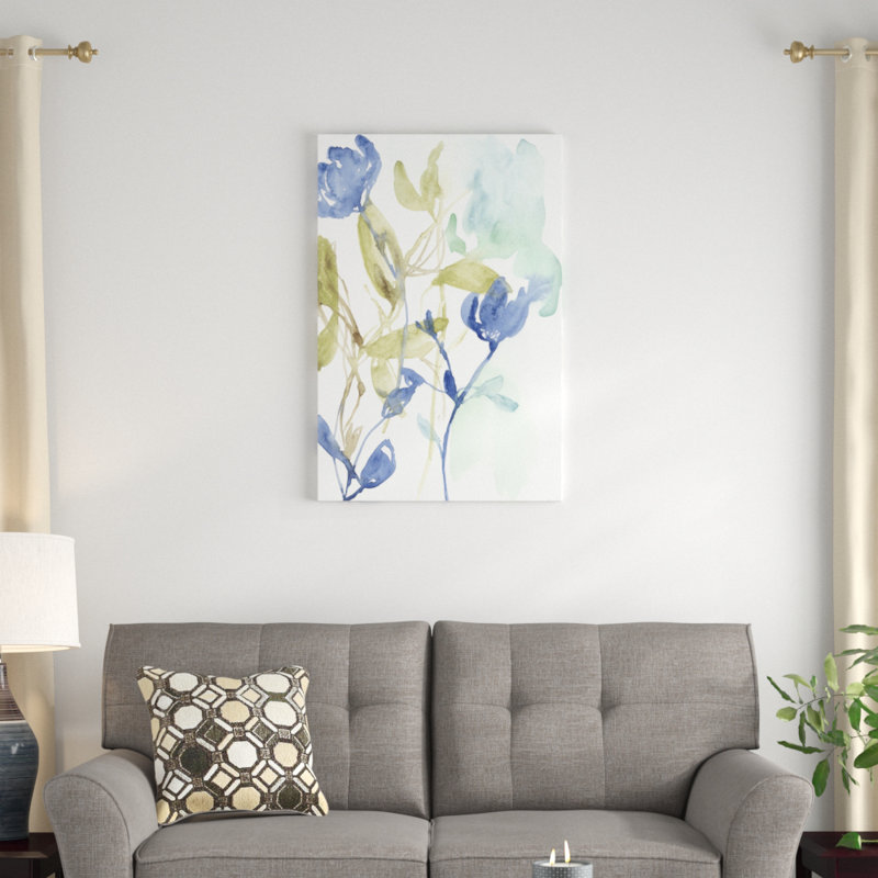 Cobalt & Olive Bouquet I by Jennifer Goldberger - Painting Print, 91cm H x 61cm W, Wrapped Canvas
