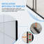 Porte de douche coulissante 56-60 pouces noir mat sans cadre-123826428