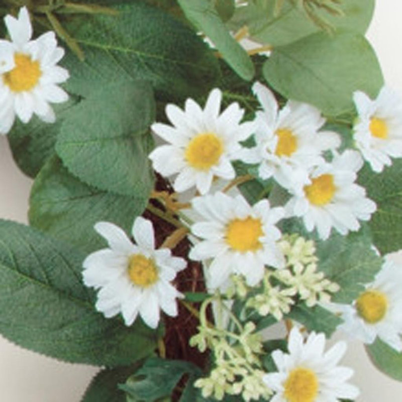 Couronne artificielle 23 po blanche et verte