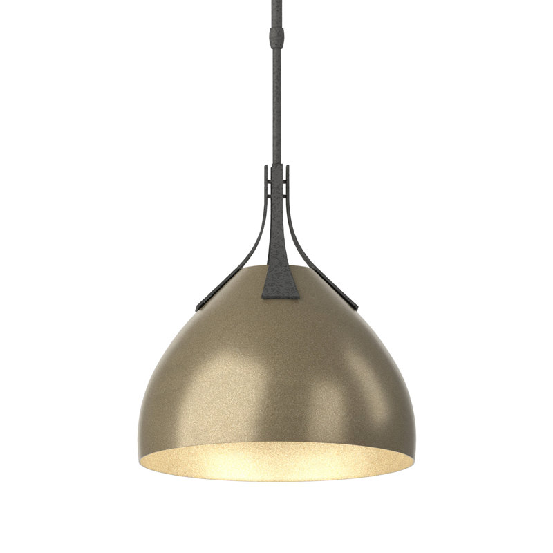 Summit 1 - Light Single Dome Pendant, Soft Gold, Natural Iron