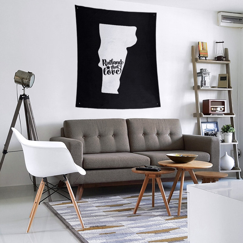 Tapisserie murale «Rutland Vermont Love», H 27,5 po x l 37,5 po, Noir