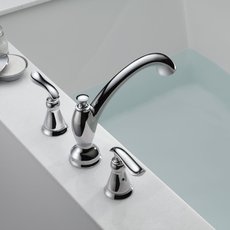 Linden Double Handle Deck Mounted Roman Tub Faucet Trim, Chrome