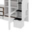 Lit mezzanine double avec bureau intégré, escalier élégant, armoire de rangement spacieuse et bibliothèque élégante-195269447