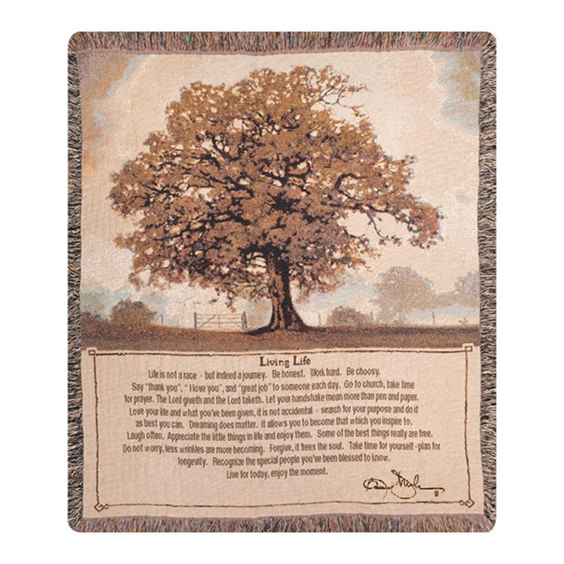 Manual Woodworkers & Weavers Living Life Woven Tapestry Throw – 50"x60"