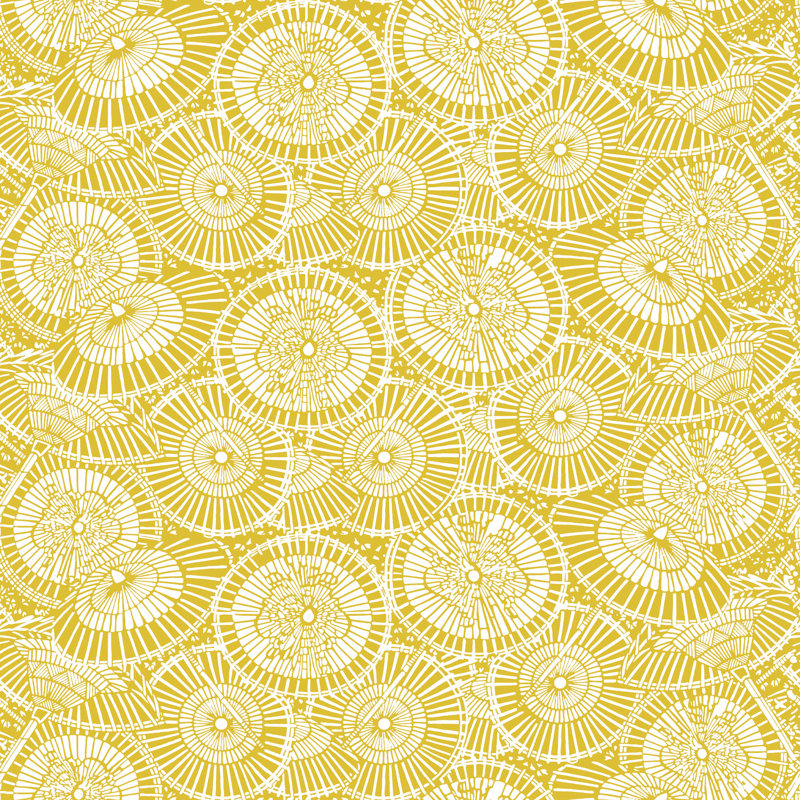 Sombrillas Geometric Wallpaper Roll, Mostaza
