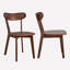 Chaises de salle à manger en chêne rouge massif de style Mid-Century moderne (ensemble de 2), dossier courbé pour les intérieurs de cuisine, de salle à manger et de ferme