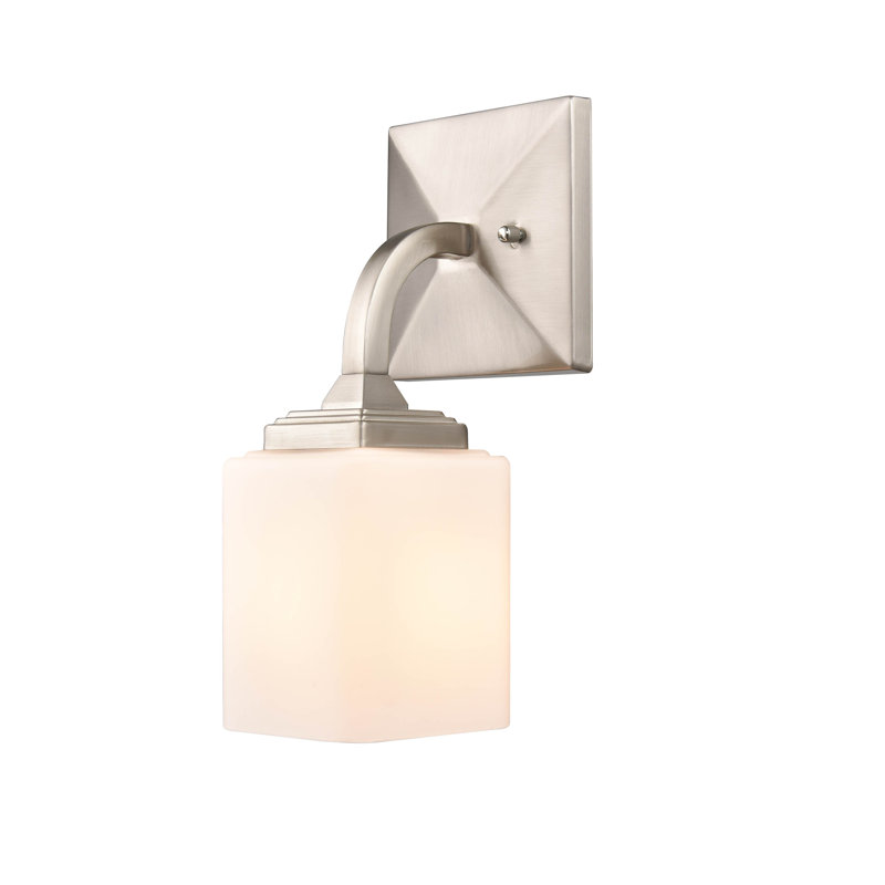 Steel Armed Sconce, Brushed Nickel