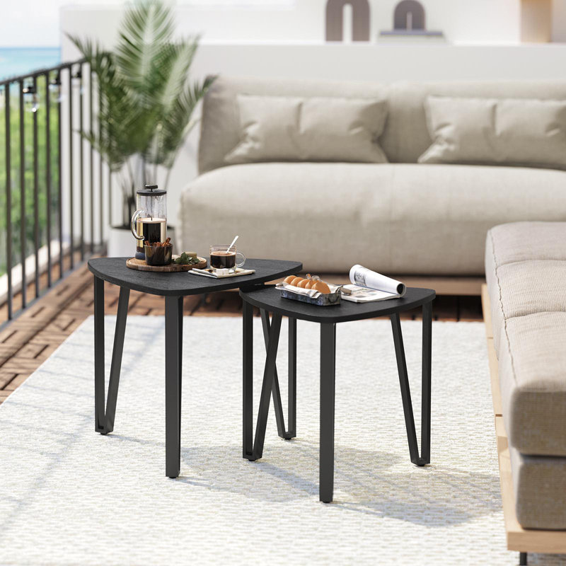Ensemble de 2 tables basses gigognes, Gris anthracite