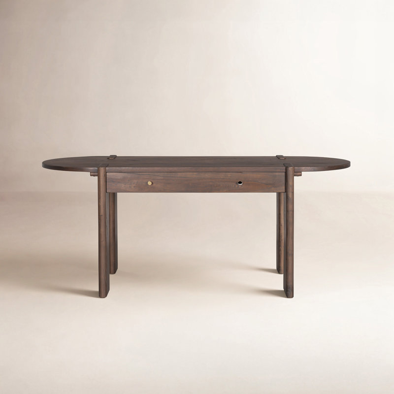 Sohan Dark Brown Elm Wood Oblong Desk