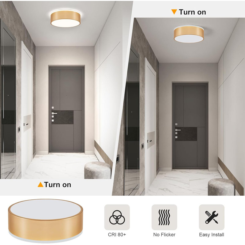 Modern Dimmable Ceiling Light, 2700K-6000K 5CCT Selectable Flush Mount Ceiling Light Fixtures, Minimalist Round Metal LED Ceiling Lamp For Bedroom, Kitchen, Hallway, Laundry Room