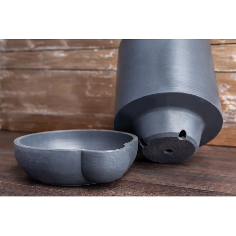 The Simple Pot Pot Planter, Lead, 15.5" H x 13.5" W x 12.25" D