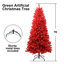 Arbre de Noël rouge 7 pi - Arbre en PVC rouge pur avec 1066 pointes-936006295