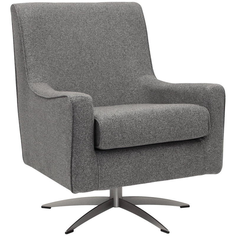 Basilina Upholstered Swivel Armchair, Terrace Granite Polyester Blend